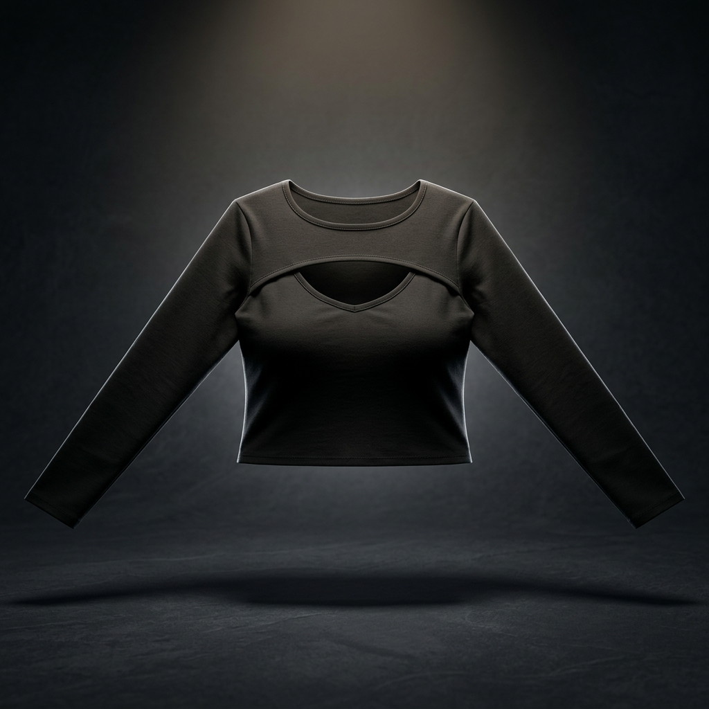 Women's Cutout Long Sleeve T-Shirt, view 1