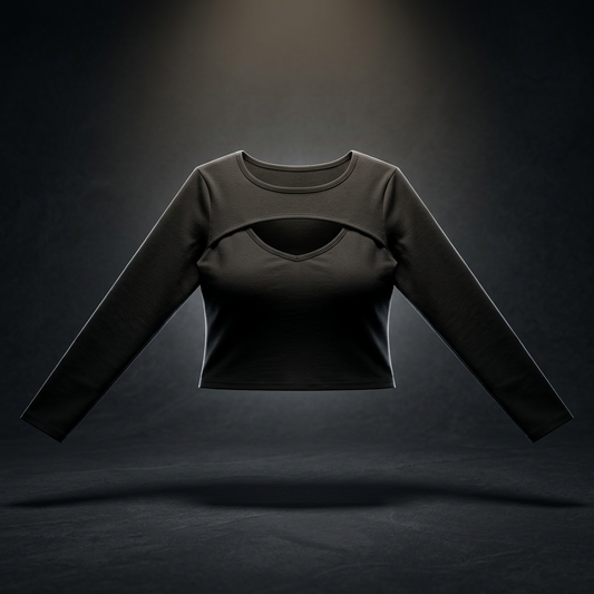 Women's Cutout Long Sleeve T-Shirt, view 1