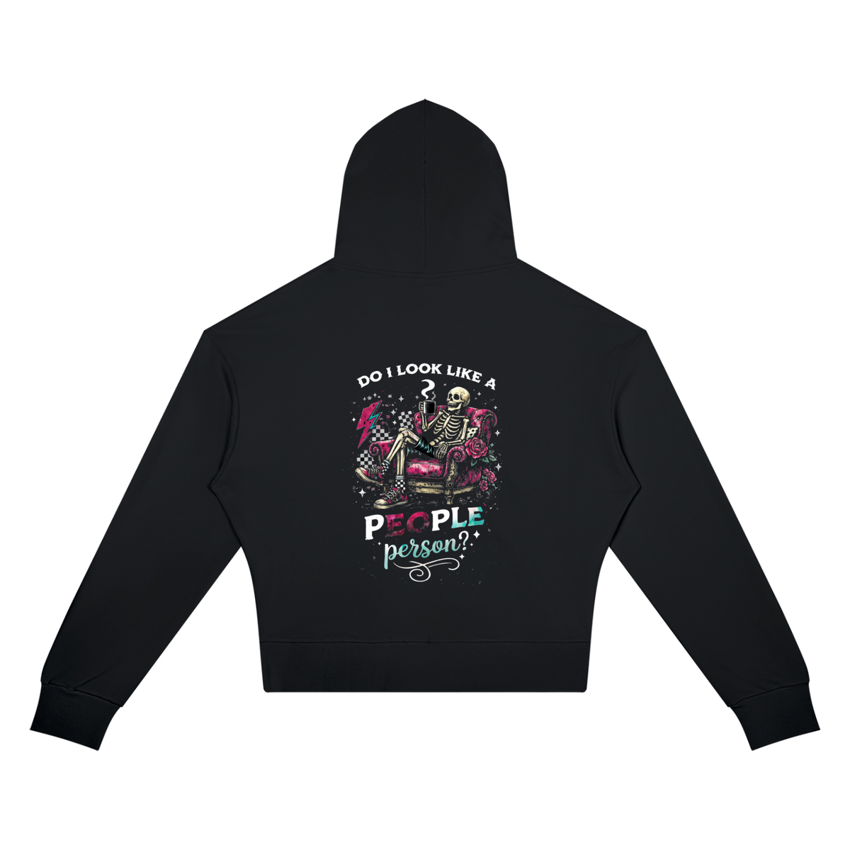 Women’s Do I Look Like a People Person Cropped Hoodie - Black