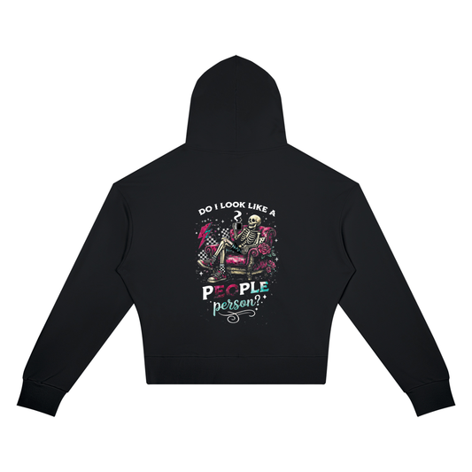 Women’s Do I Look Like a People Person Cropped Hoodie - Black