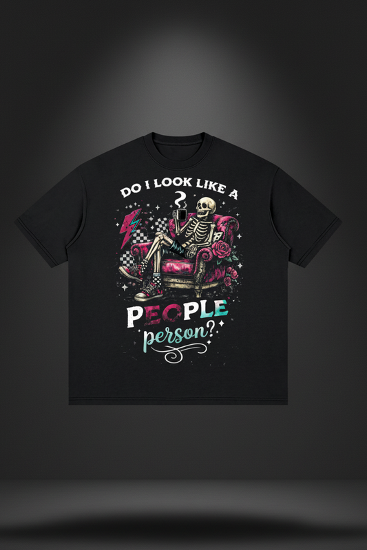Women’s Do I Look Like a People Person loose drop-shoulder graphic T-shirt