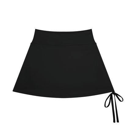 Women's Drawstring A-Line Yoga Skort in black