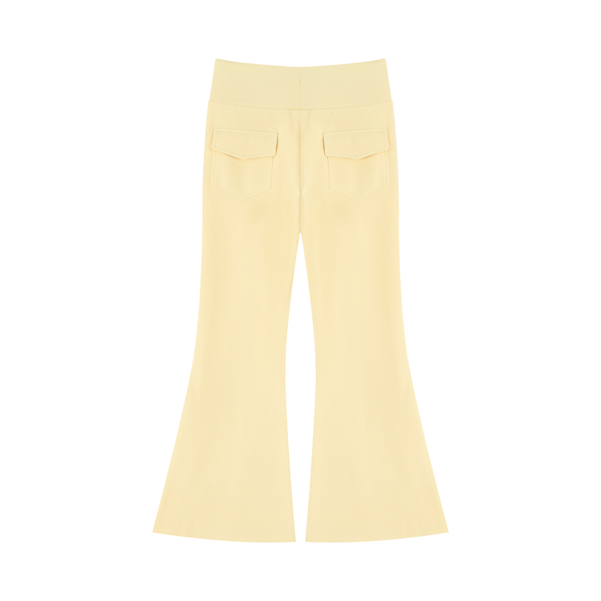 Women's Drawstring Flared Leg Pants in apricot, alternate angle