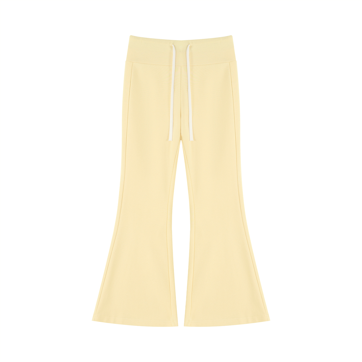 Women's Drawstring Flared Leg Pants in apricot
