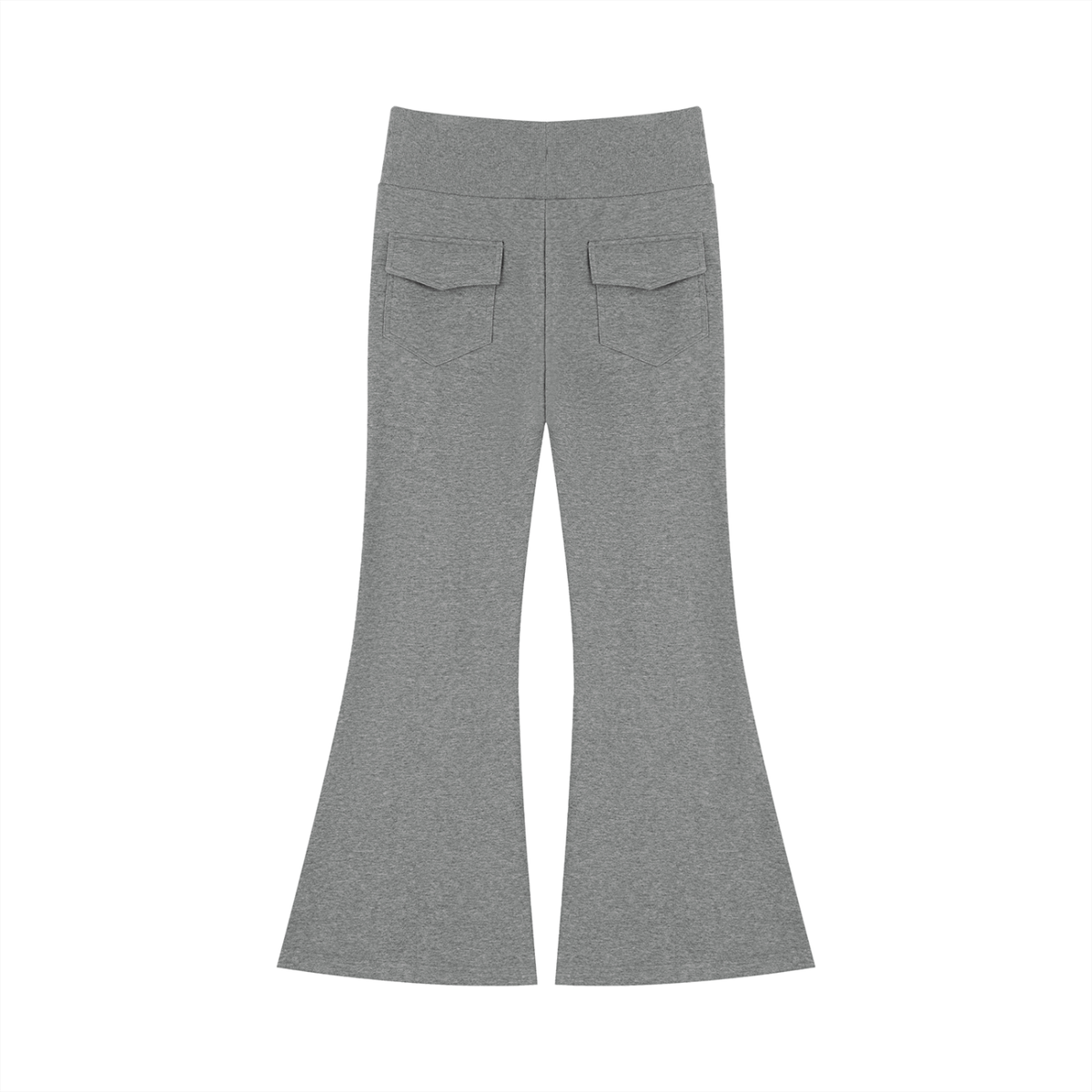 Women's Drawstring Flared Leg Pants in flower gray, alternate angle