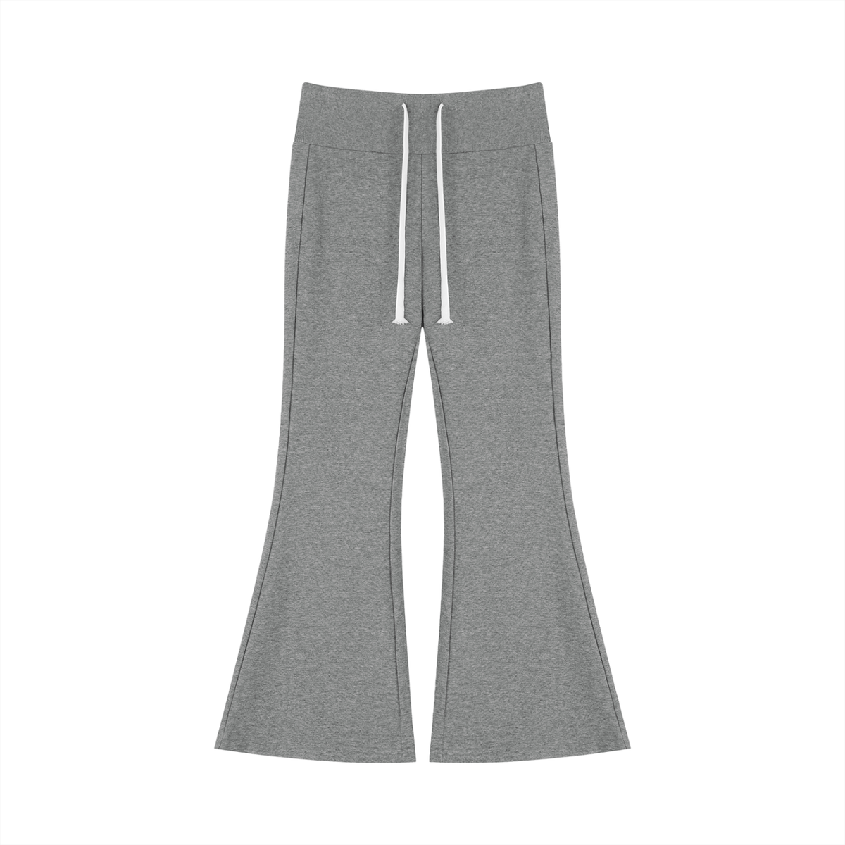 Women's Drawstring Flared Leg Pants in flower gray
