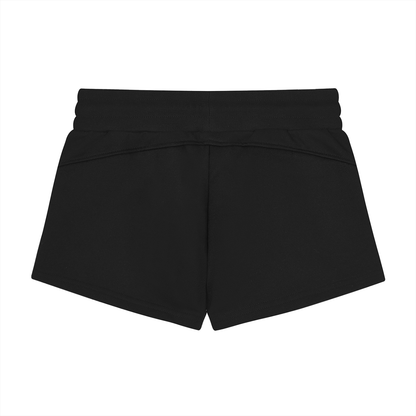 Women's Drawstring Shorts in black, alternate angle