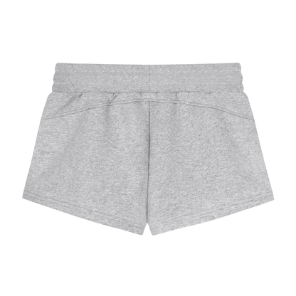 Women's Drawstring Shorts in flower gray, alternate angle