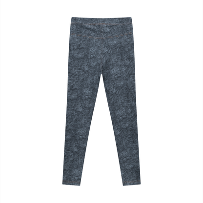 Women's faux denim leggings in jeans blue, alternate angle