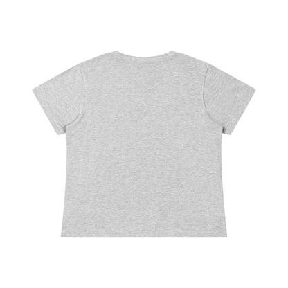 Women's Fitted Baby T-Shirt in flower gray, alternate angle