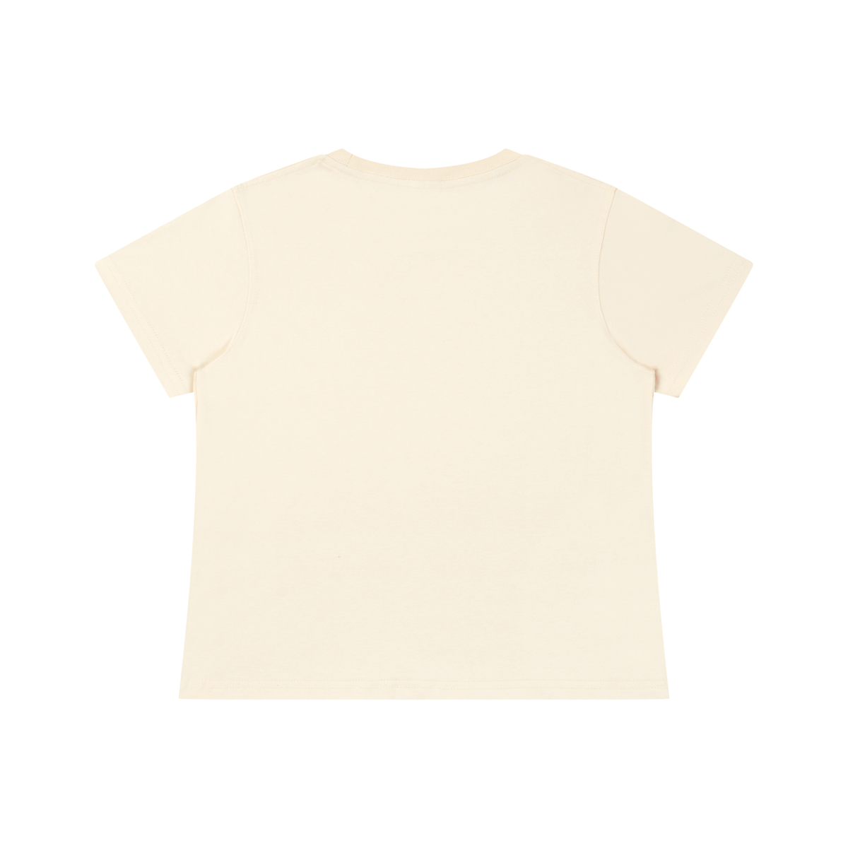 Women's Fitted Baby T-Shirt in light apricot, alternate angle