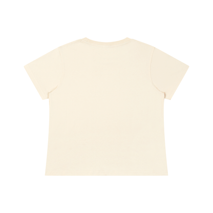 Women's Fitted Baby T-Shirt in light apricot, alternate angle