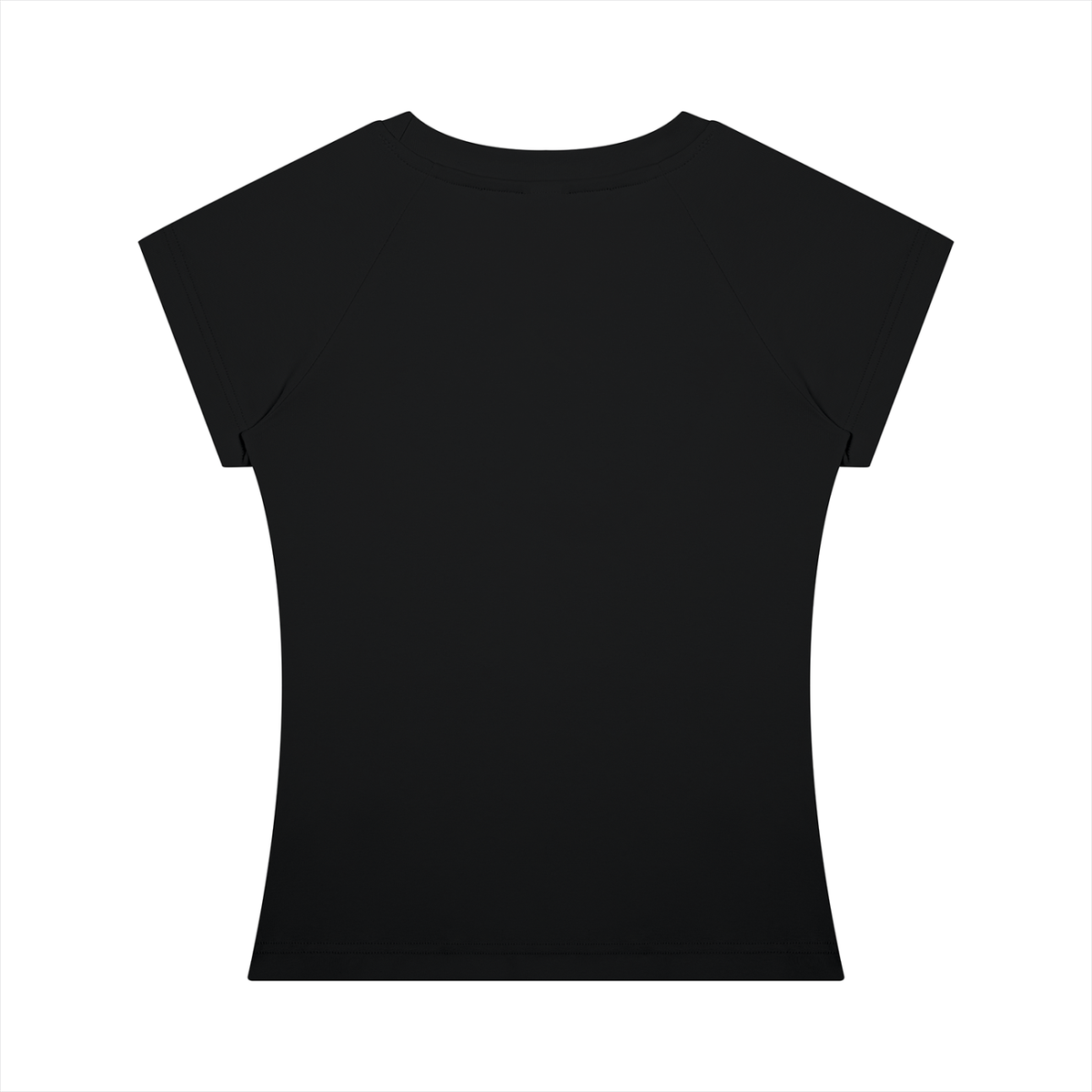 Women's Fitted Crewneck T-Shirt in black, alternate angle