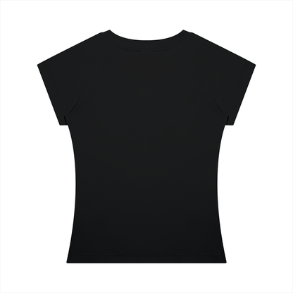 Women's Fitted Crewneck T-Shirt in black, alternate angle