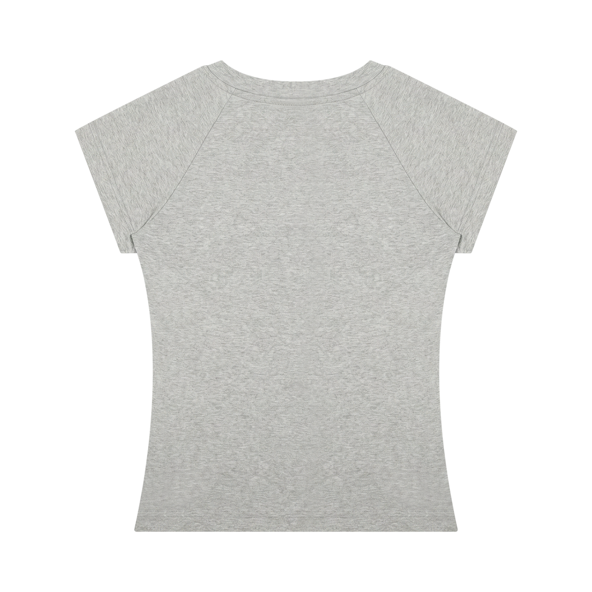 Women's Fitted Crewneck T-Shirt in flower gray, alternate angle