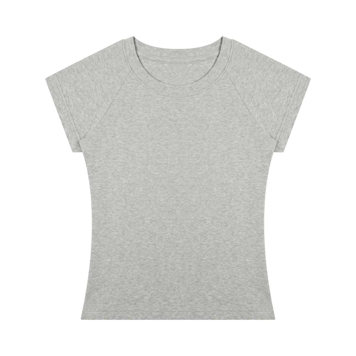 Women's Fitted Crewneck T-Shirt in flower gray