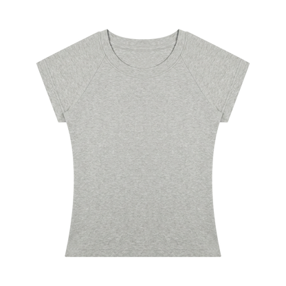 Women's Fitted Crewneck T-Shirt in flower gray
