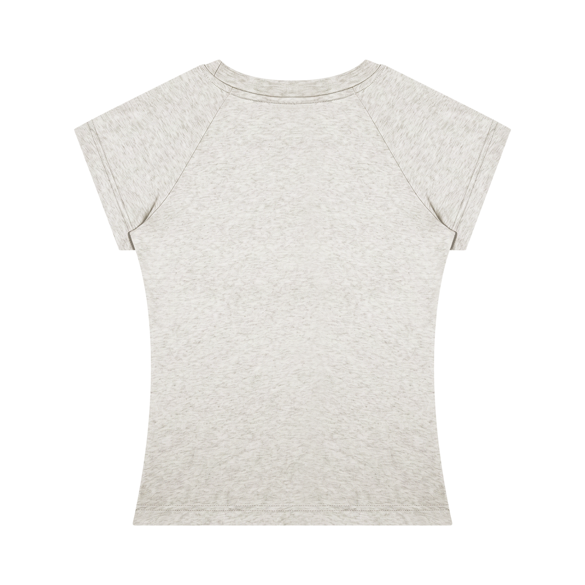 Women's Fitted Crewneck T-Shirt in oat gray, alternate angle