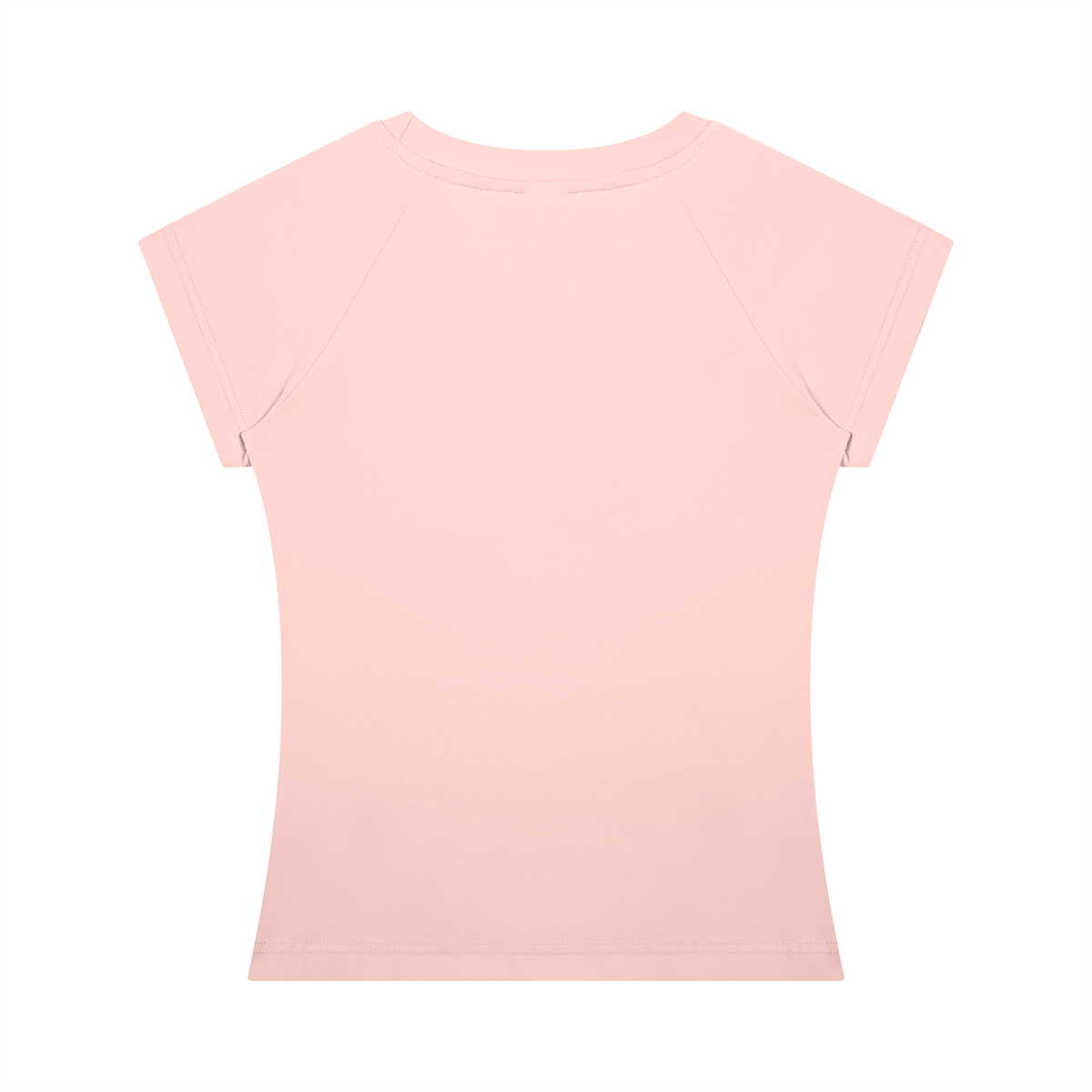 Women's Fitted Crewneck T-Shirt in pink, alternate angle