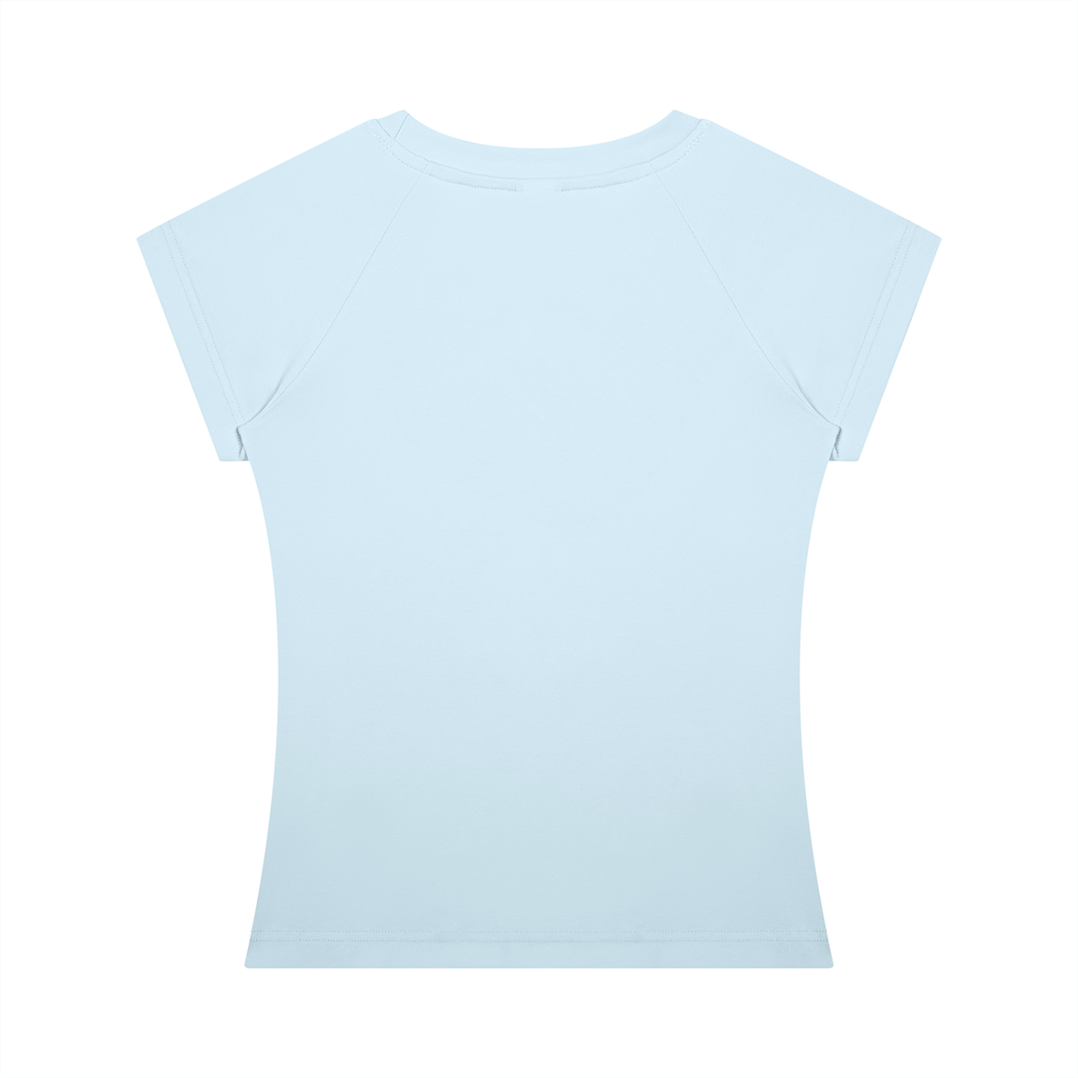Women's Fitted Crewneck T-Shirt in sky blue, alternate angle