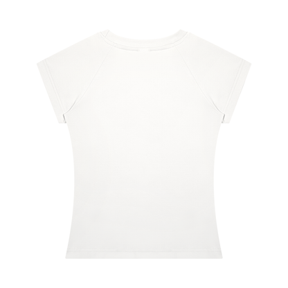 Women's Fitted Crewneck T-Shirt in white, alternate angle