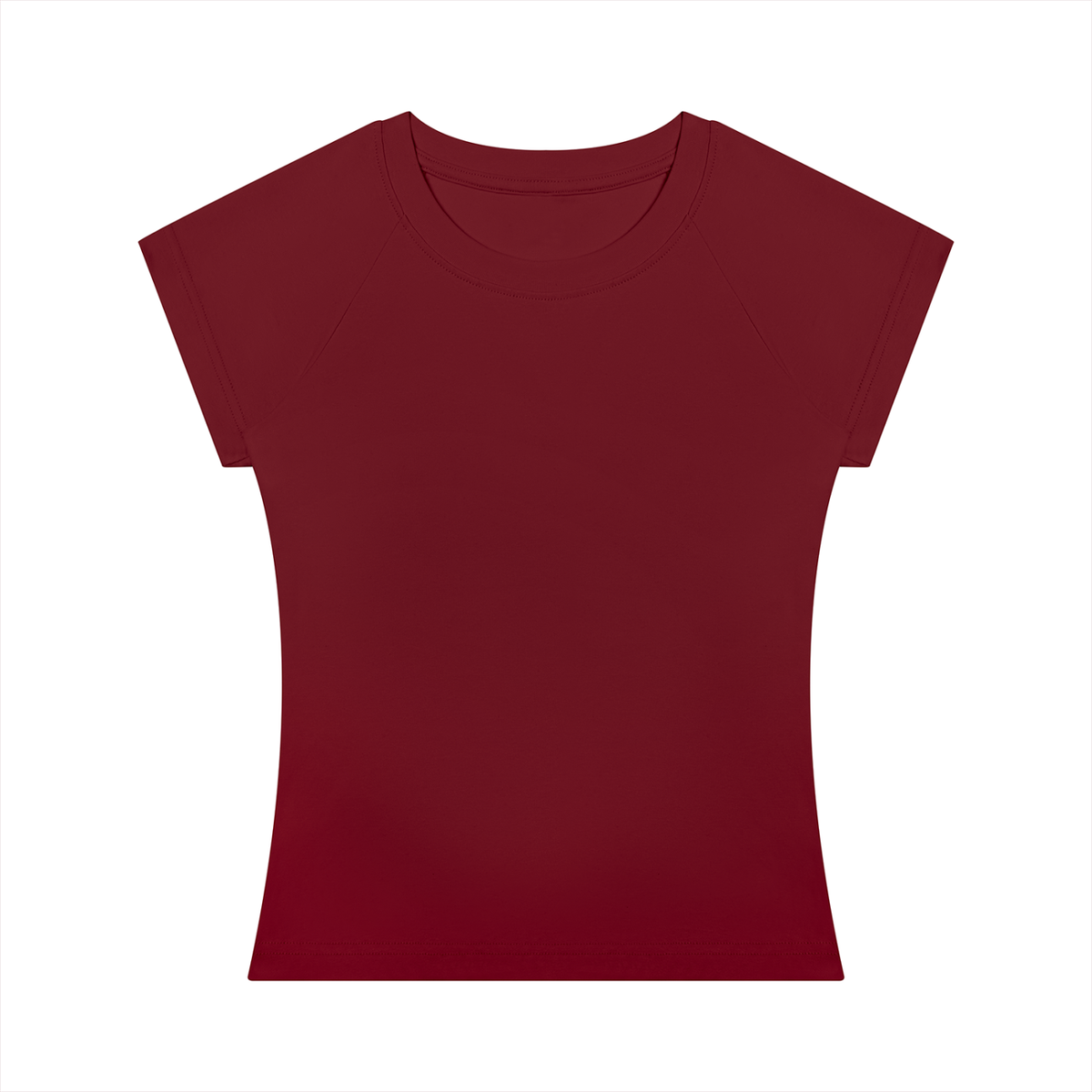 Women's Fitted Crewneck T-Shirt in wine red