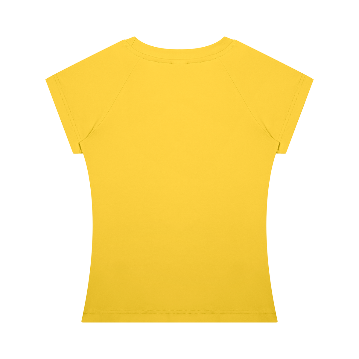 Women's Fitted Crewneck T-Shirt in yellow, alternate angle