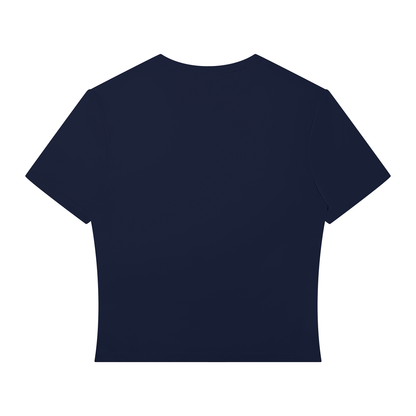 Women's Fitted Performance T-Shirt in navy blue, alternate angle