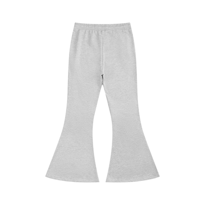 Women's Flared Sweatpants in flower gray, alternate angle