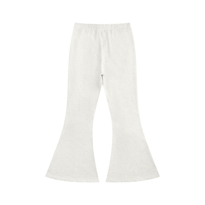 Women's Flared Sweatpants in oat gray, alternate angle