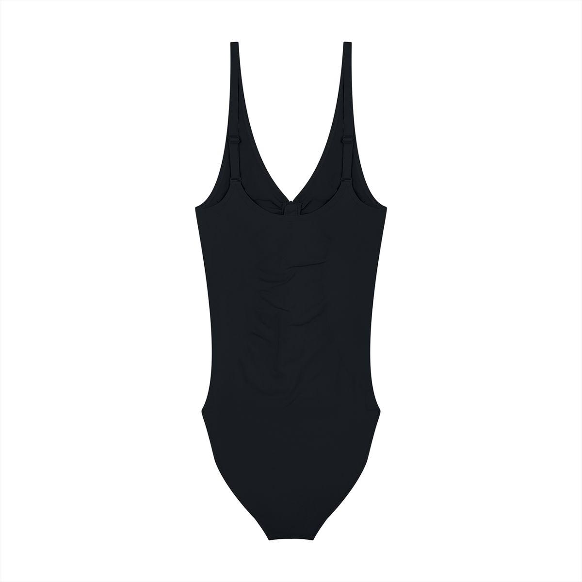 Women's Full-Zip Ruched Bodysuit in black, alternate angle
