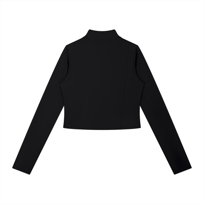 Women's Full-Zip Sports Jacket in black, alternate angle