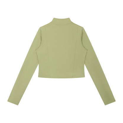 Women's Full-Zip Sports Jacket in gray green, alternate angle