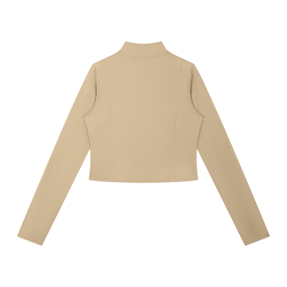 Women's Full-Zip Sports Jacket in khaki, alternate angle