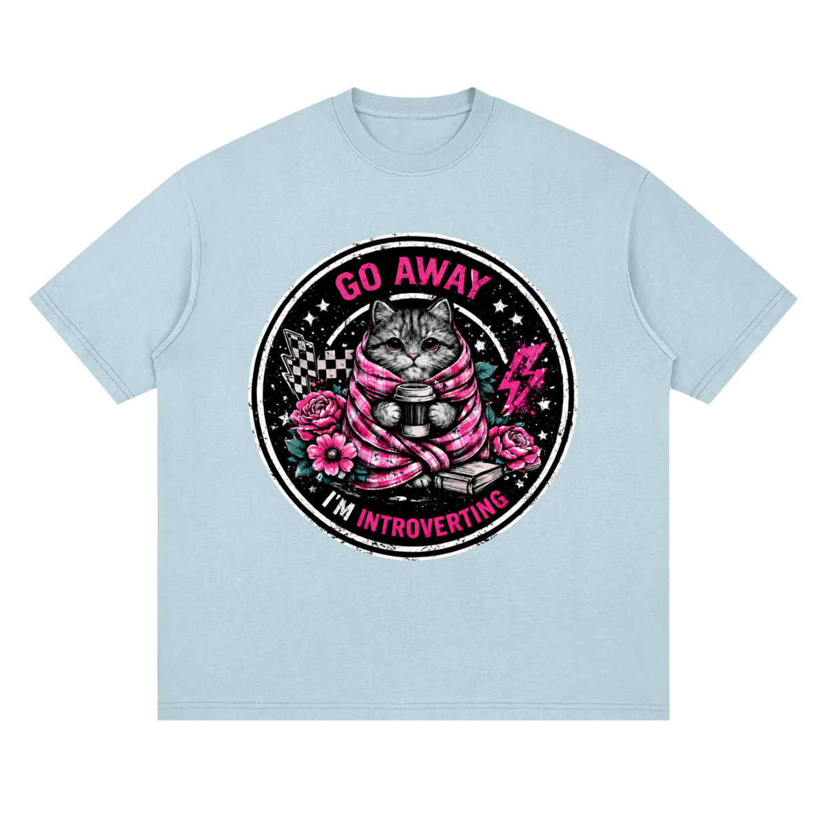 Women’s Go Away I’m Introverting Cat Drop-Shoulder T-Shirt