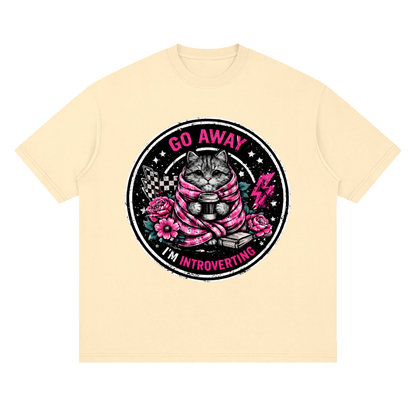 Women’s Go Away I’m Introverting Cat Drop-Shoulder T-Shirt