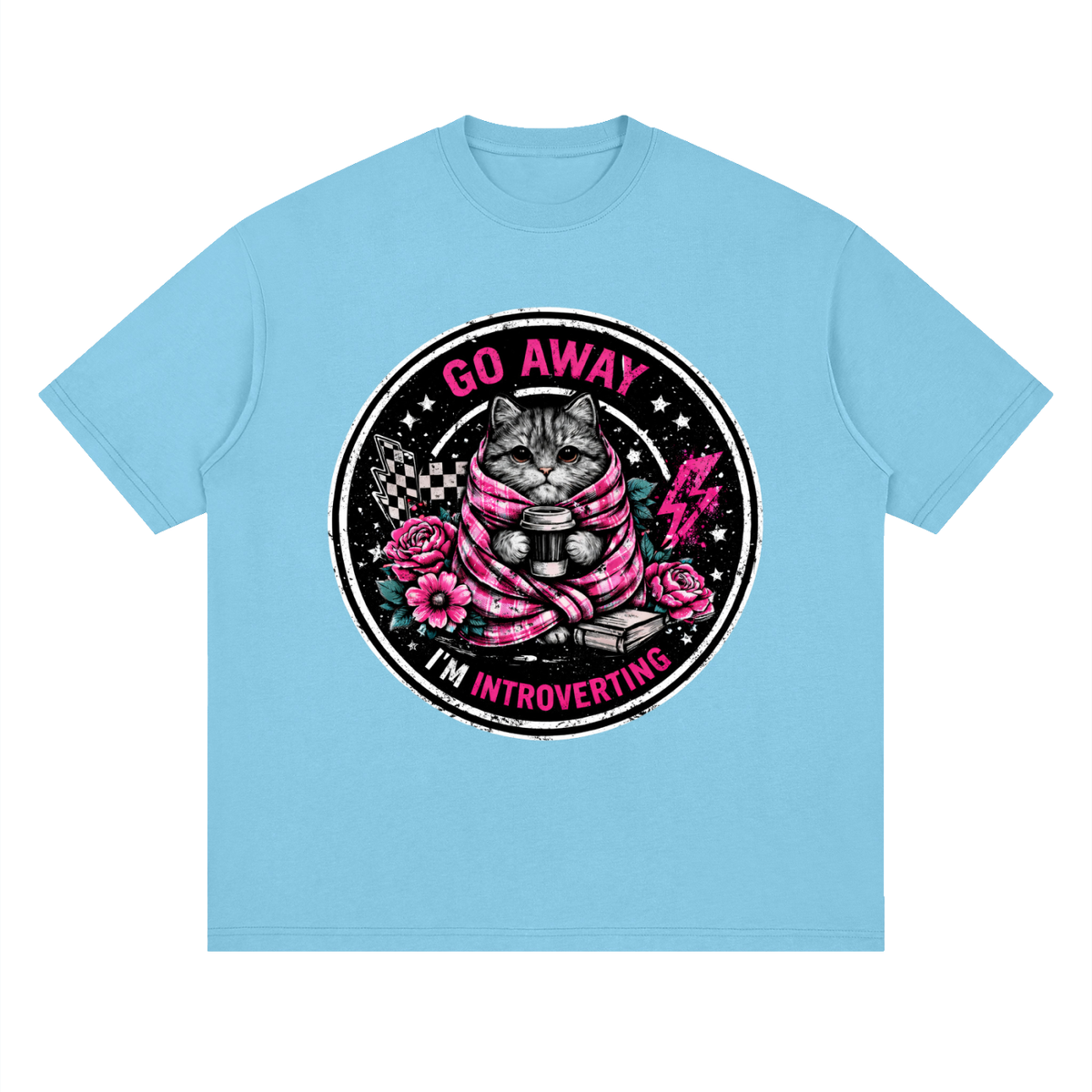Women’s Go Away I’m Introverting Cat Drop-Shoulder T-Shirt