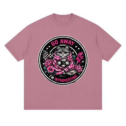 Women’s Go Away I’m Introverting Cat Drop-Shoulder T-Shirt