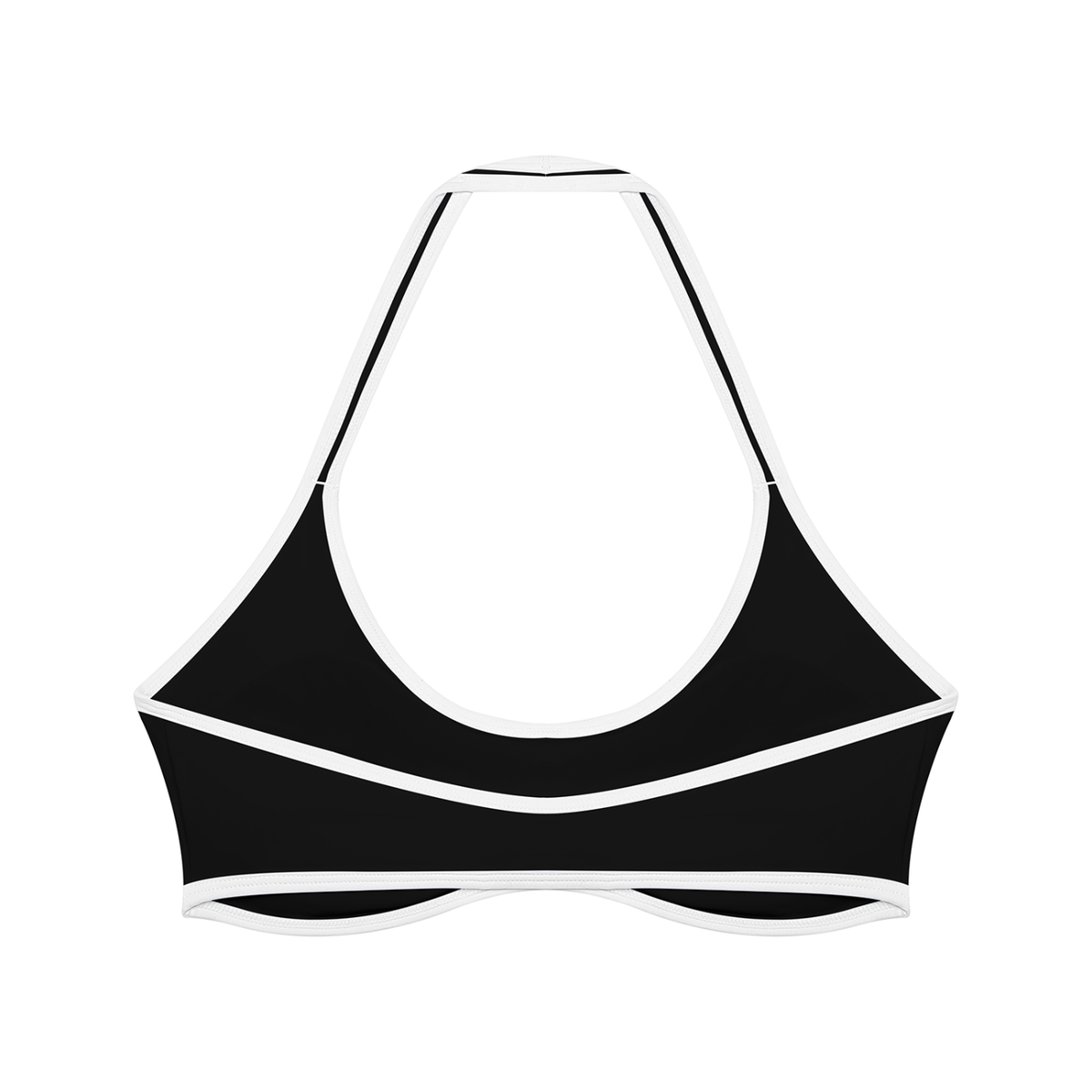 Women's Halter Color Block Yoga Sports Bra in black, alternate angle