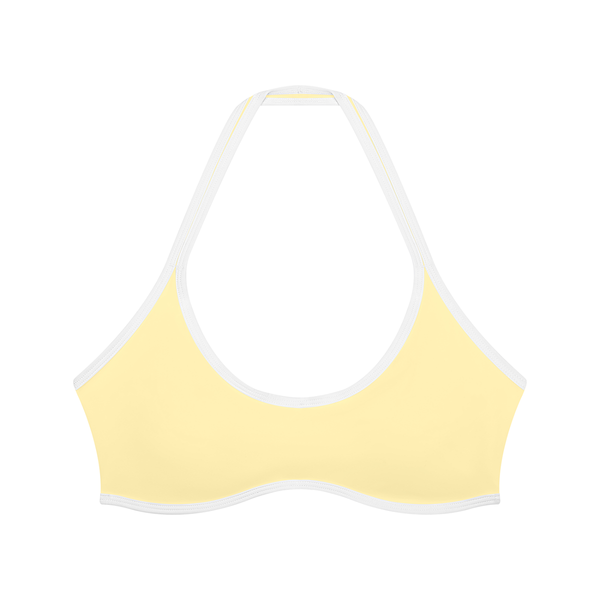 Women's Halter Color Block Yoga Sports Bra in light yellow