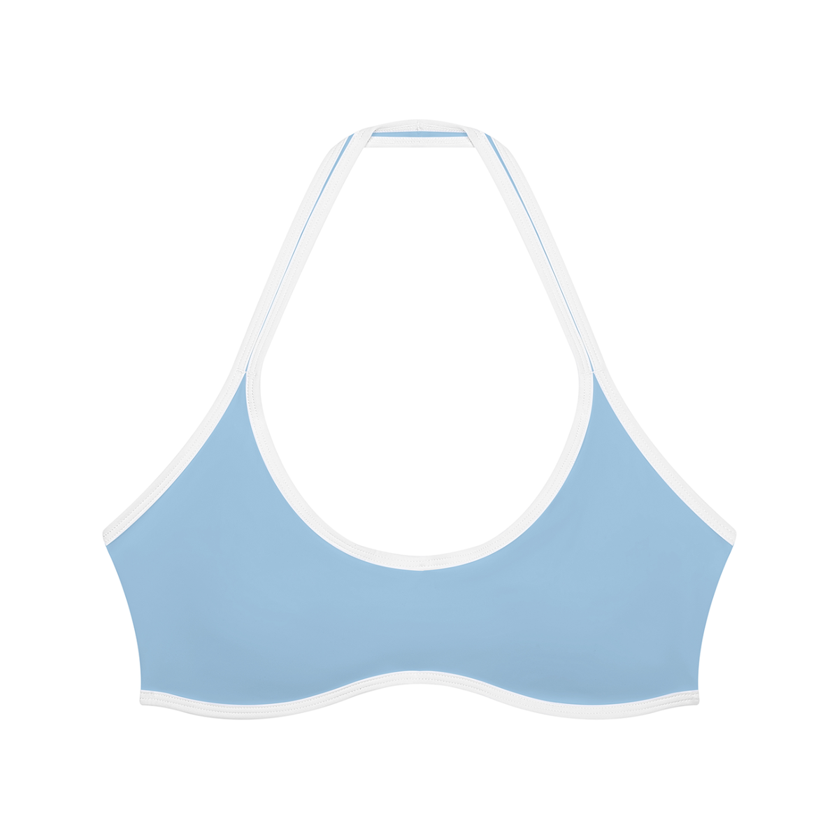 Women's Halter Color Block Yoga Sports Bra in sky blue