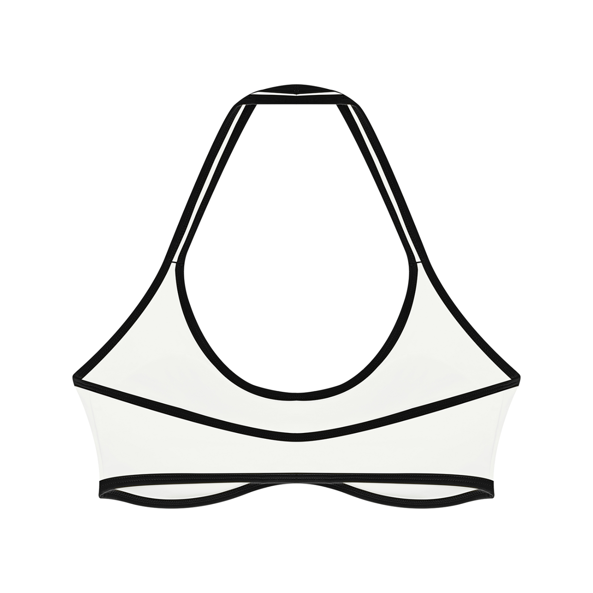 Women's Halter Color Block Yoga Sports Bra in white, alternate angle