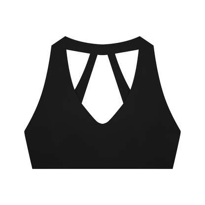 Women's Halter Cropped Sports Bra in black