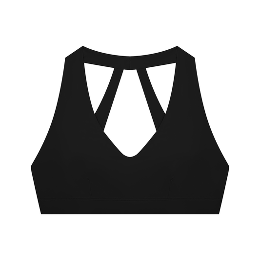 Women's Halter Cropped Sports Bra in black
