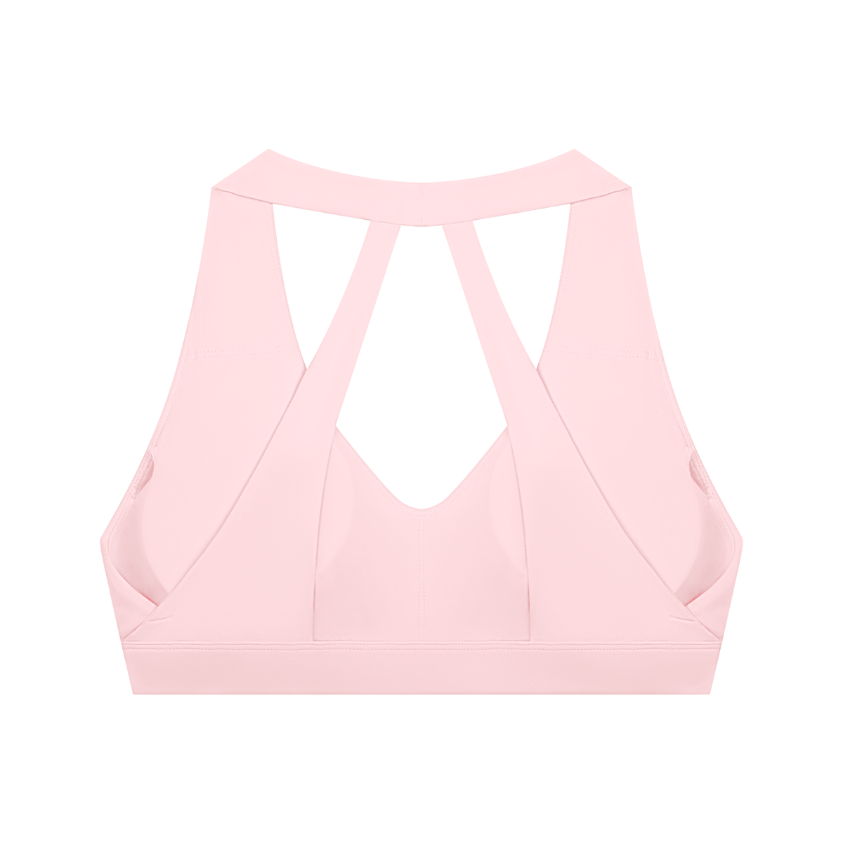 Women's Halter Cropped Sports Bra in pink, alternate angle