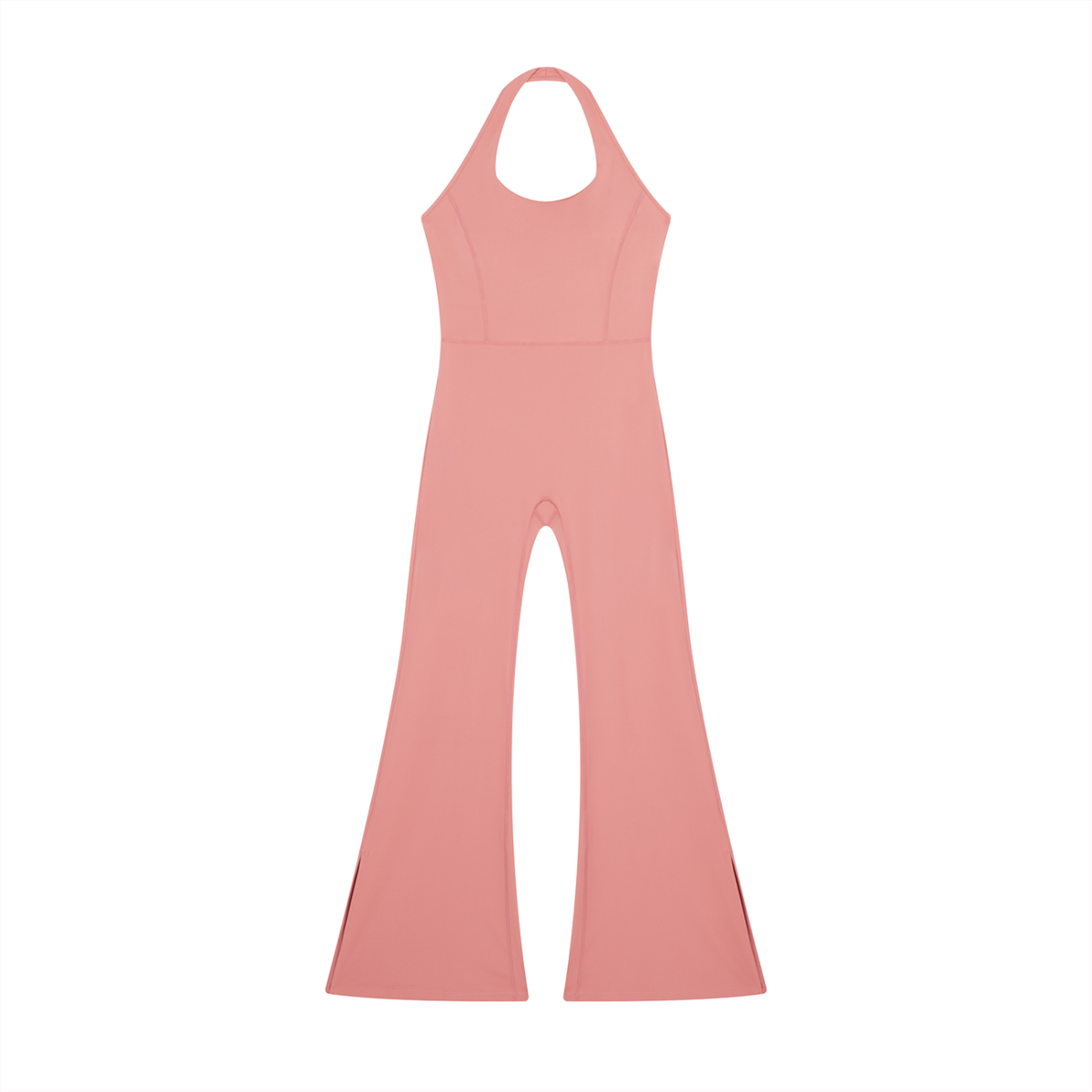 Women's Halter Flared Jumpsuit in pink