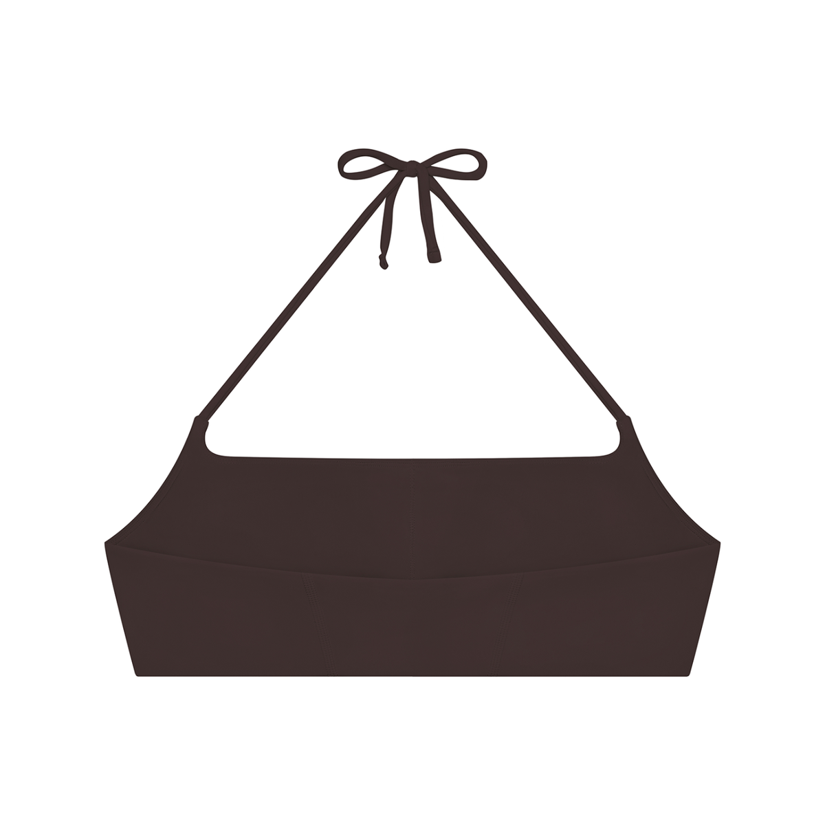 Women's Halter Neck Yoga Sports Bra in brown, alternate angle