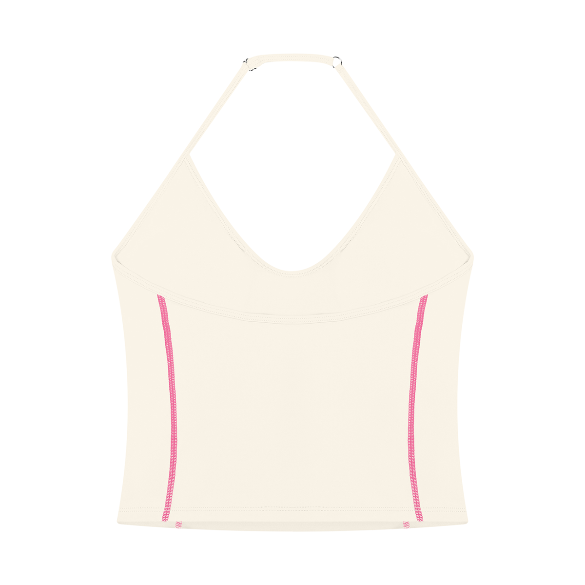 Women's Halter Neck Yoga Tank Top in apricot, alternate angle