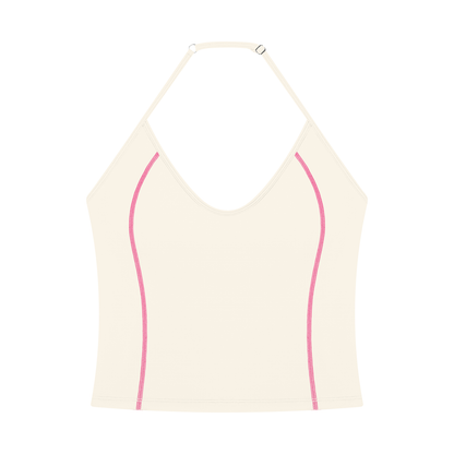Women's Halter Neck Yoga Tank Top in apricot
