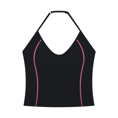Women's Halter Neck Yoga Tank Top in black
